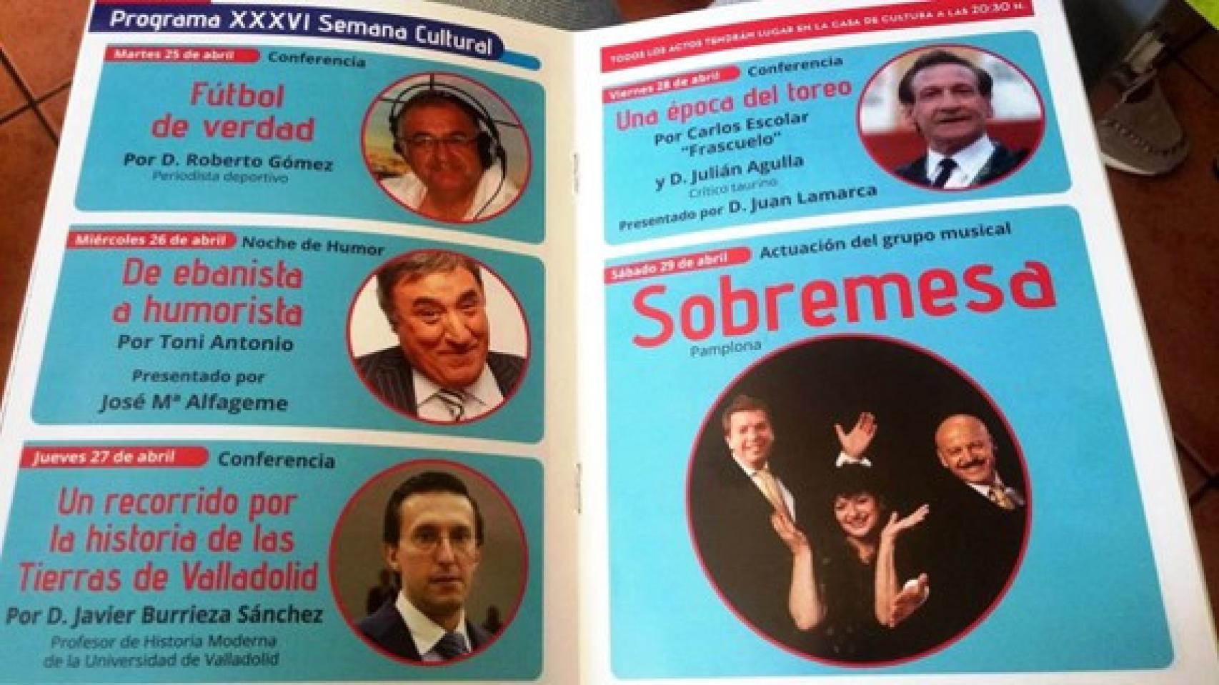 Cartel del programa de la XXXVI Semana Cultural de la asociación La Aldaba