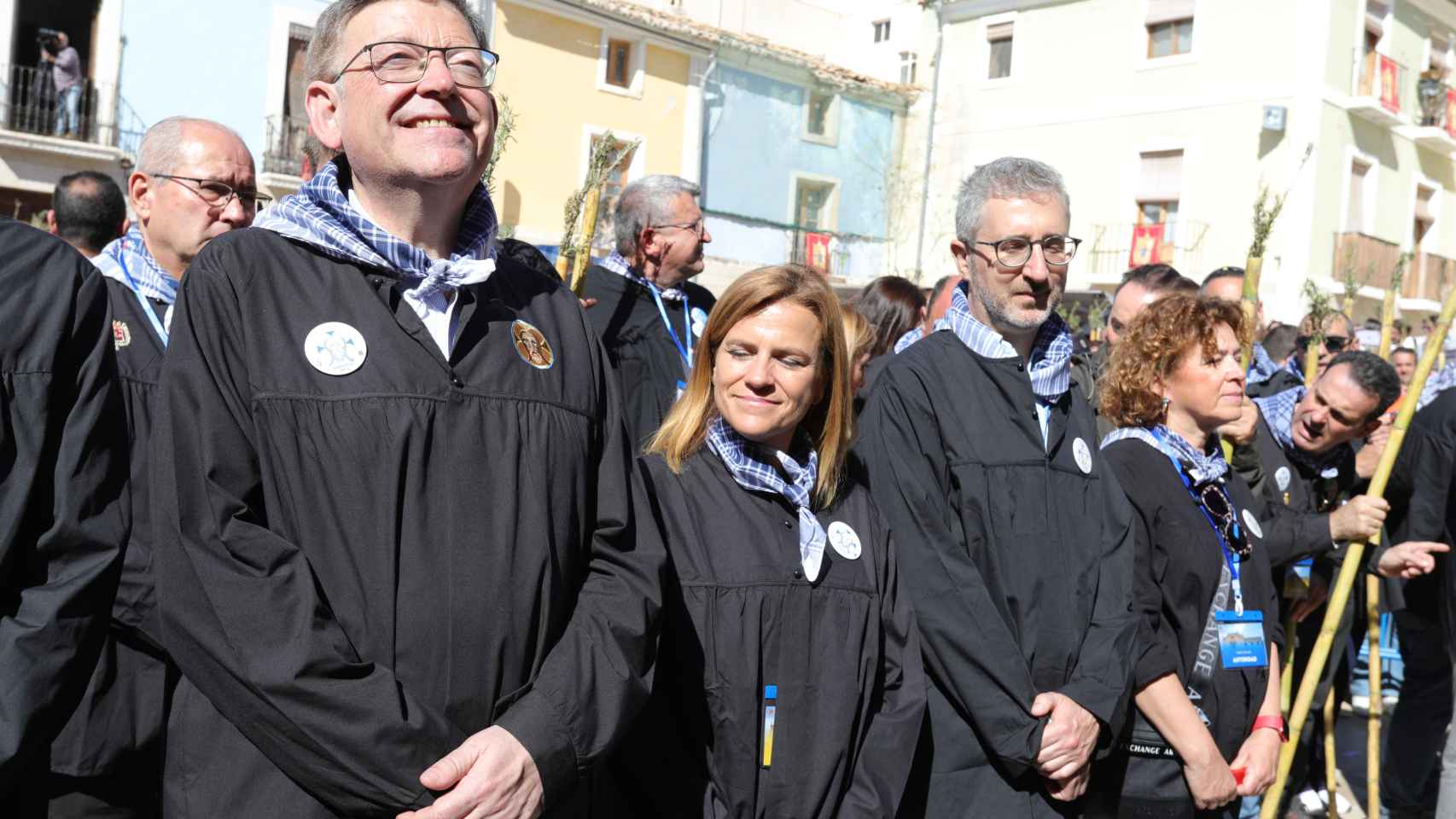 El presidente de la Generalitat, Ximo Puig, y la delegada del Gobierno junto al conseller Arcadi España.