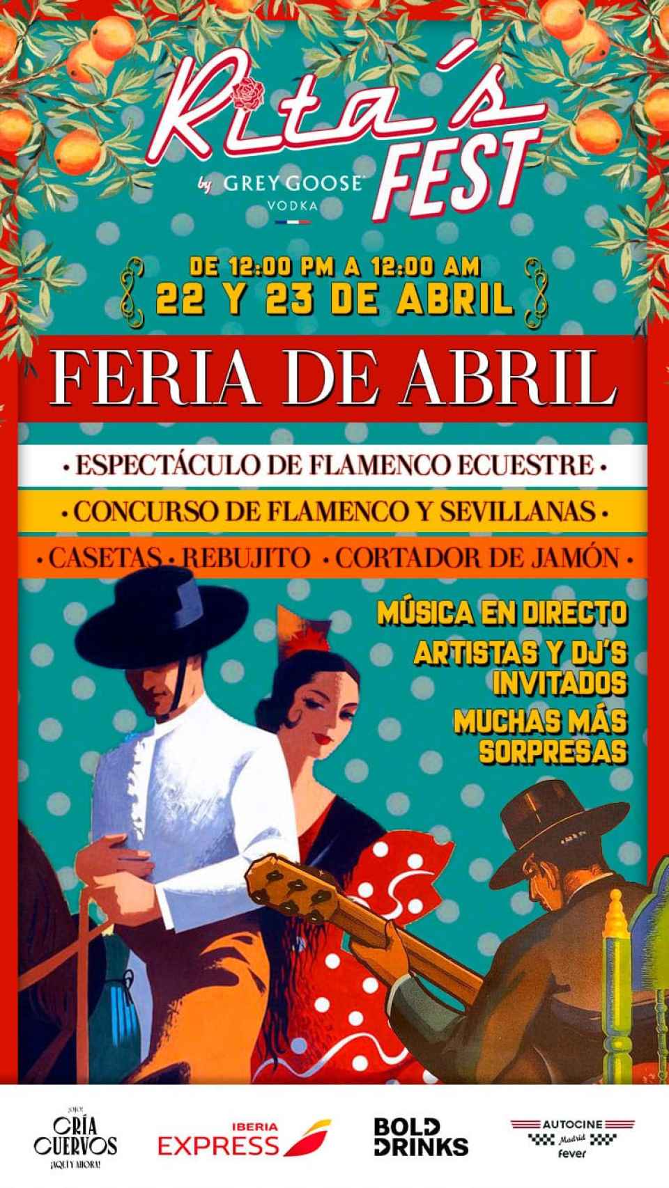 Cartel de la Feria de Abril del autocine.