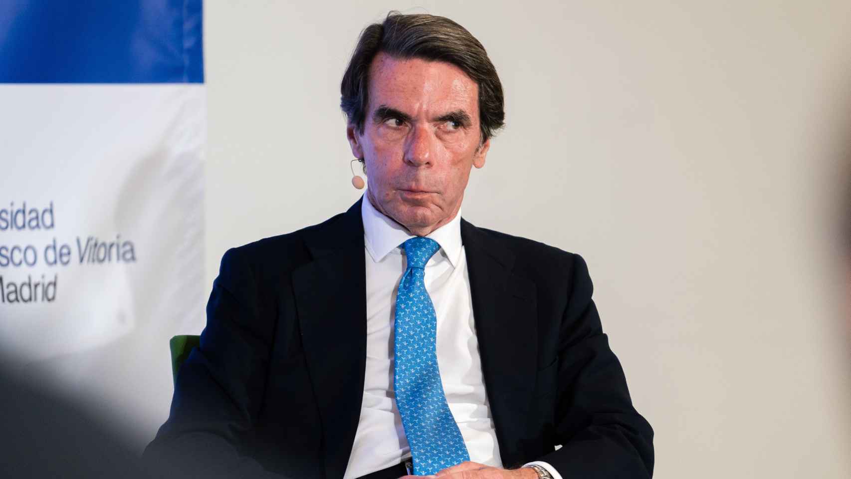 José María Aznar, este jueves en Madrid, en el Aula de Liderazgo de la Universidad Francisco de Vitoria.
