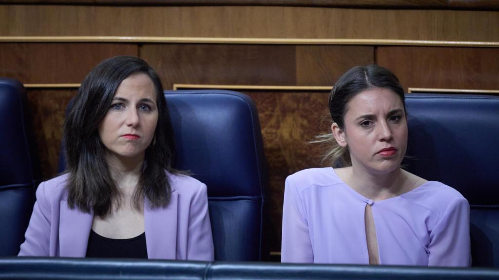 Ione Belarra e Irene Montero, este jueves en el Congreso de los Diputados.