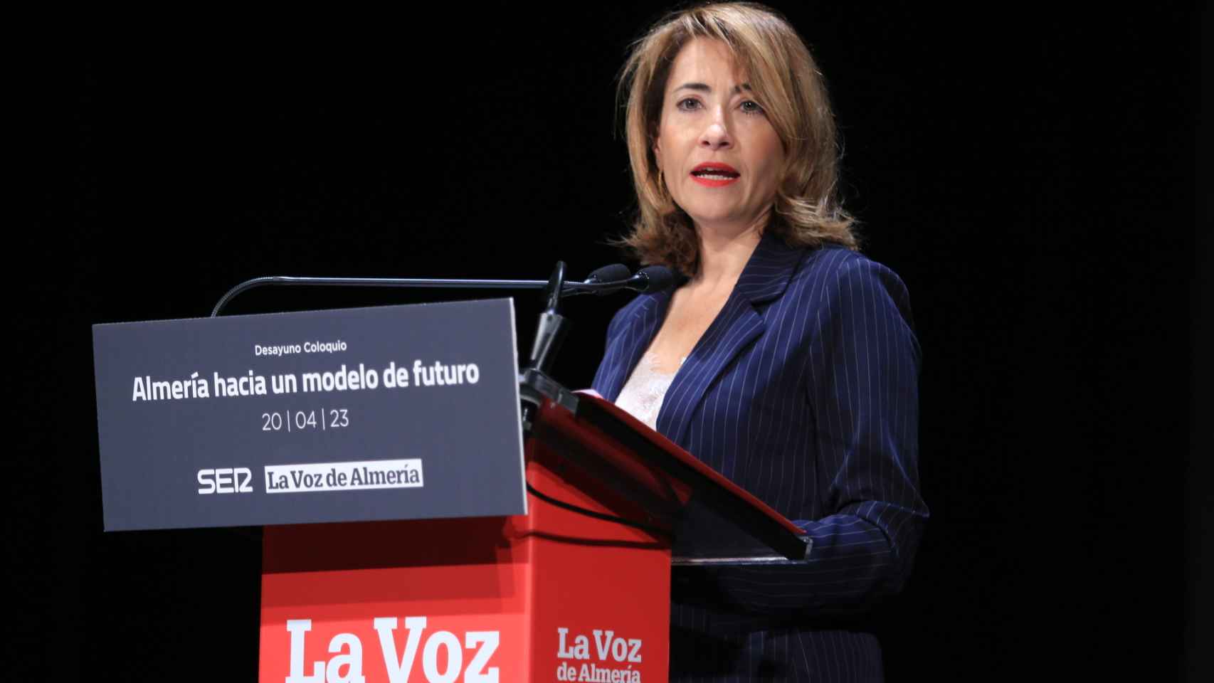 Raquel Sánchez, ministra de Transportes, Movilidad y Agenda Urbana, en Almería.