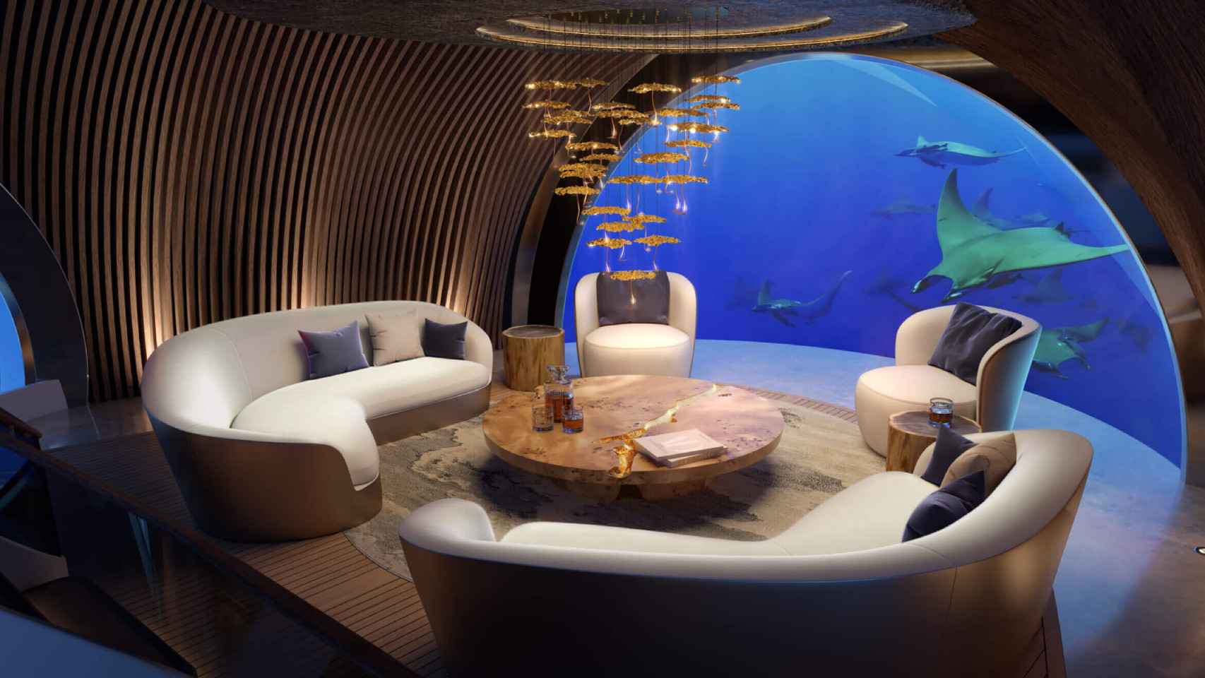 Diseños del interior del yate Nautilus
