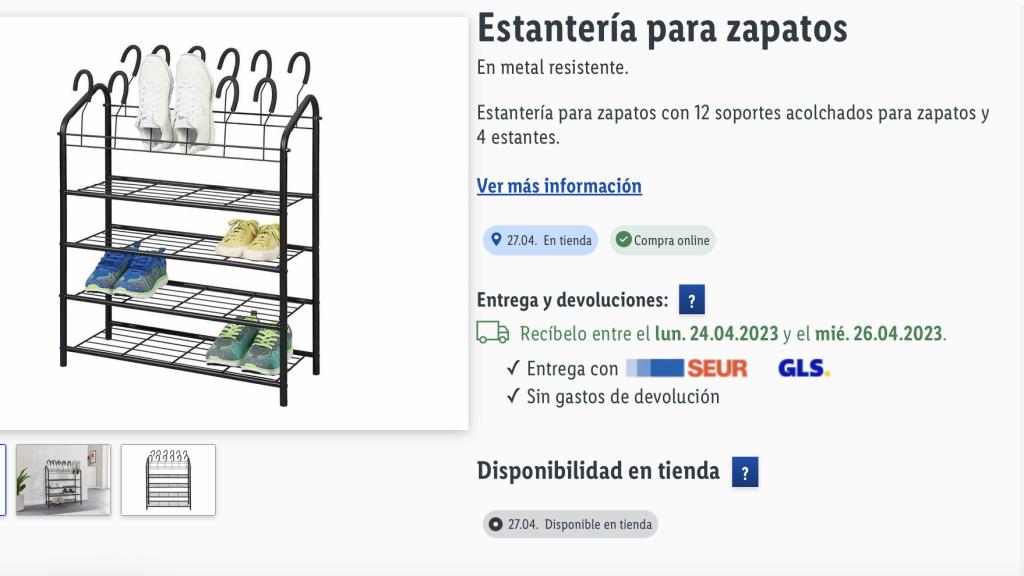 Estantería para zapatos.