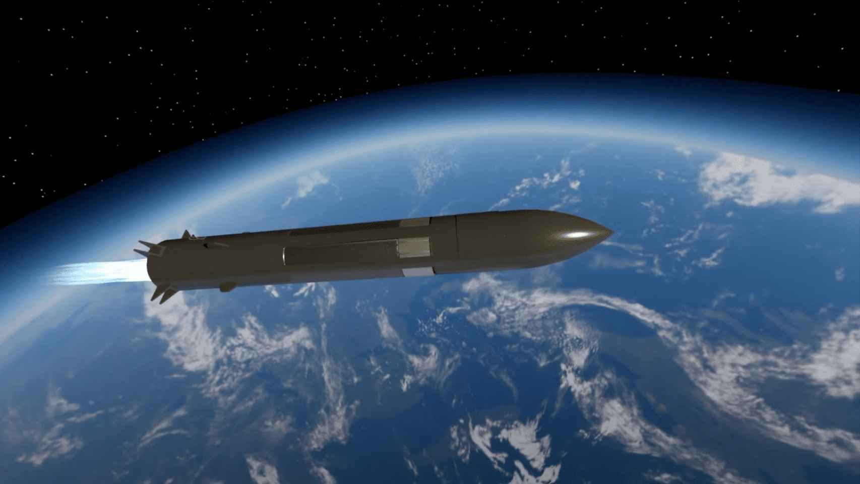 El cohete de Tehiru en su camino a la órbita.