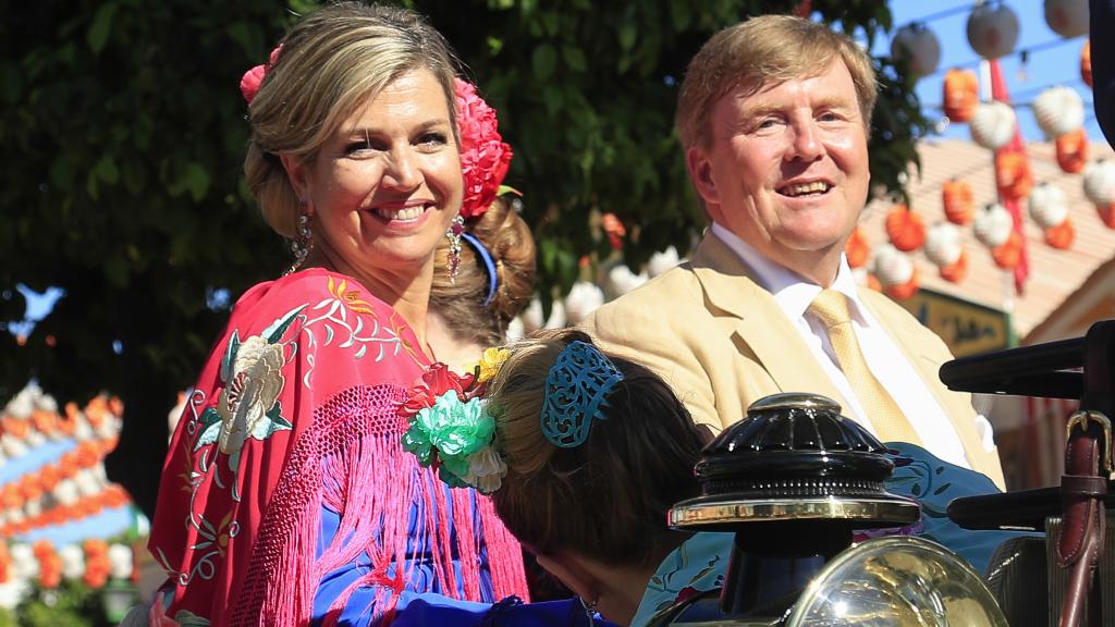 Los reyes Máxima y Guillermo de Holanda en la Feria de Abril de 2019.