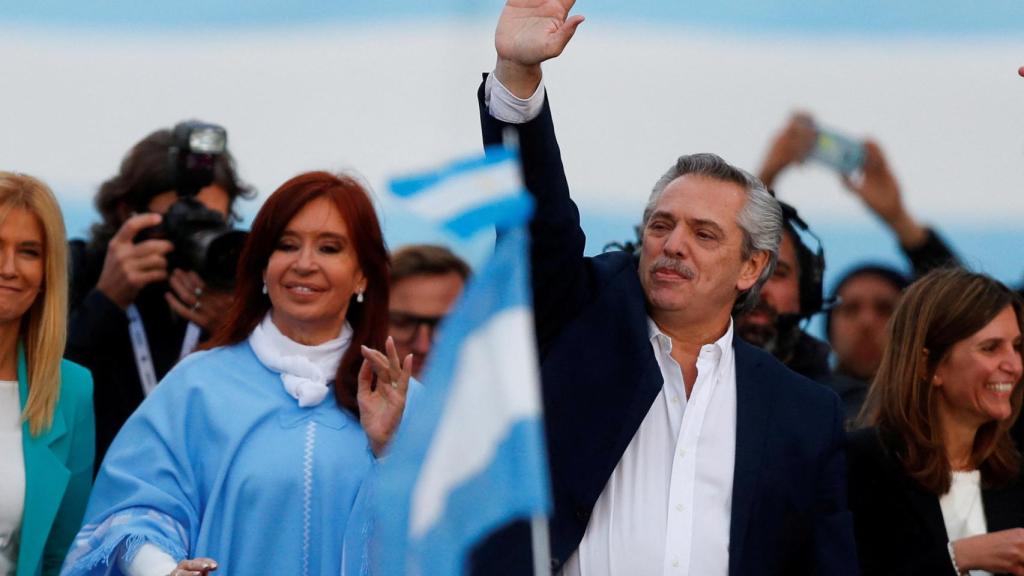 Alberto Fernández junto a Cristina Kirchner en un mitin de octubre de 2019.