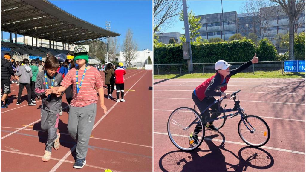 Alumnado de colegios de A Coruña participan en una jornada de deporte inclusivo organizada por ENKI