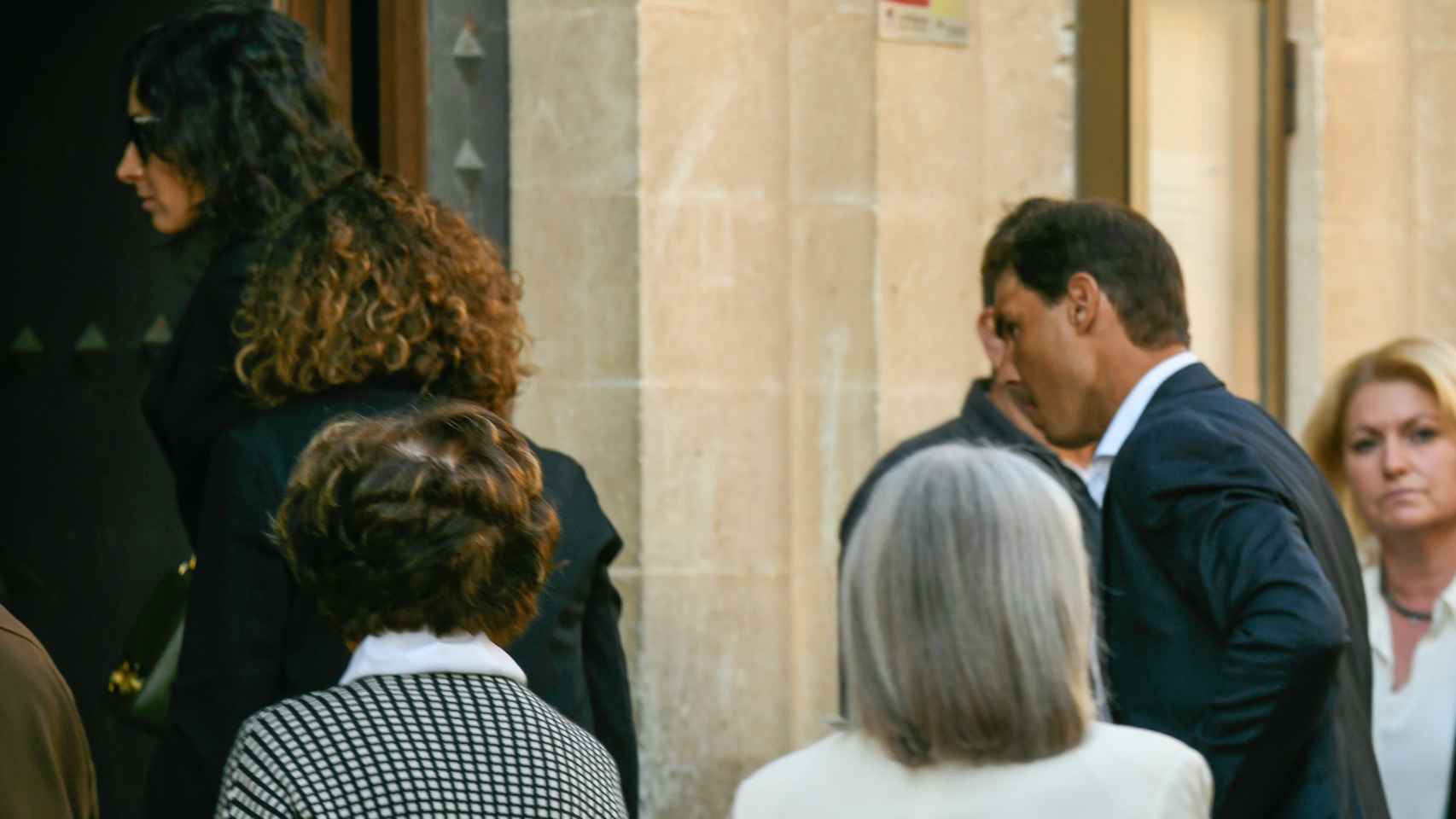 Xisca Perelló y Rafa Nadal en el funeral de Miquel Perelló Mas.