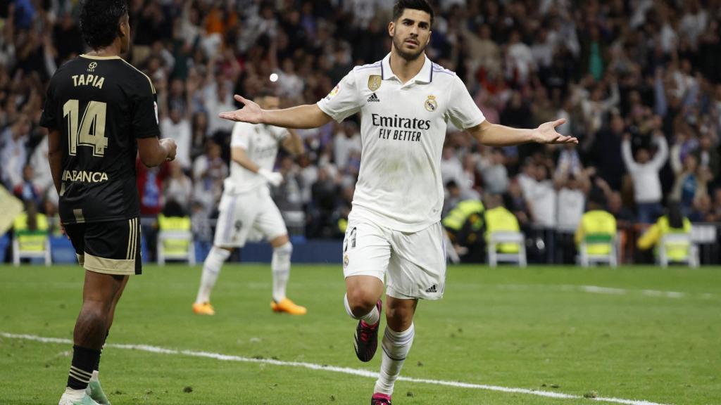 Asensio celebra su gol en el partido entre Real Madrid y Celta