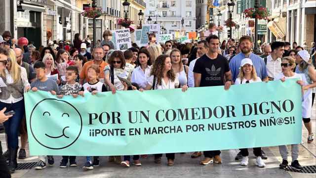 Concentración en Málaga 'Por un comedor digno'.