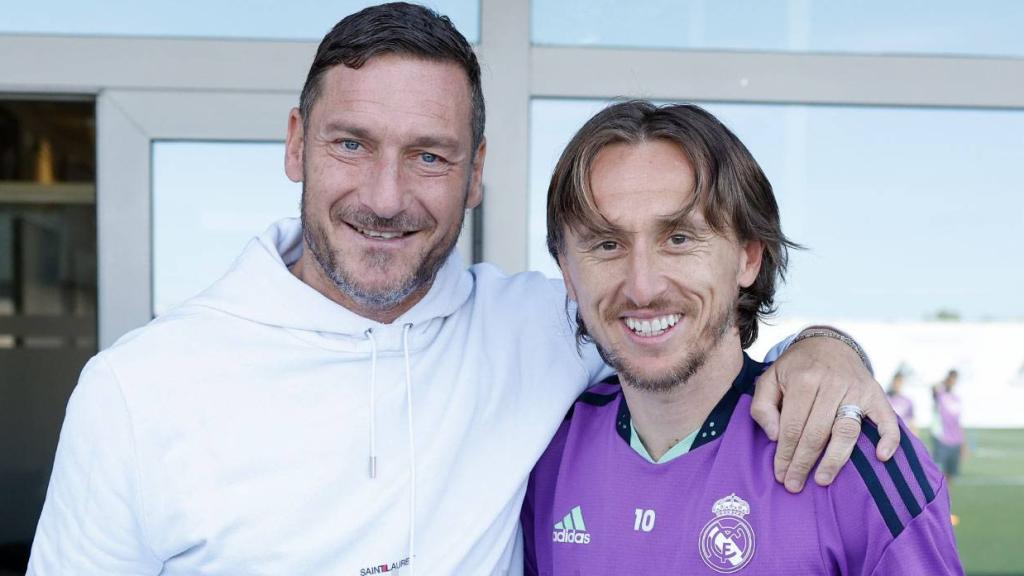 Totti y Modric, en la Ciudad Real Madrid