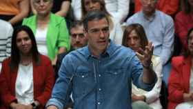 El presidente del Gobierno y secretario general del PSOE, Pedro Sánchez, este domingo en un acto del partido en Fuenlabrada.