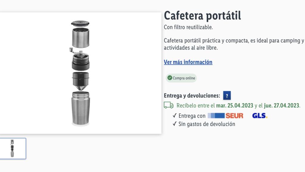 Cafetera portátil.