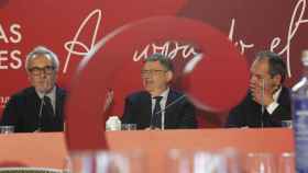 El presidente de la Generalitat Valenciana, Ximo Puig, este lunes en la conferencia organizada por la Cámara de Comercio.