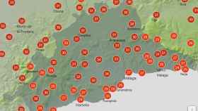 Estos son los municipios de Málaga que rozarán este martes lo 35 grados