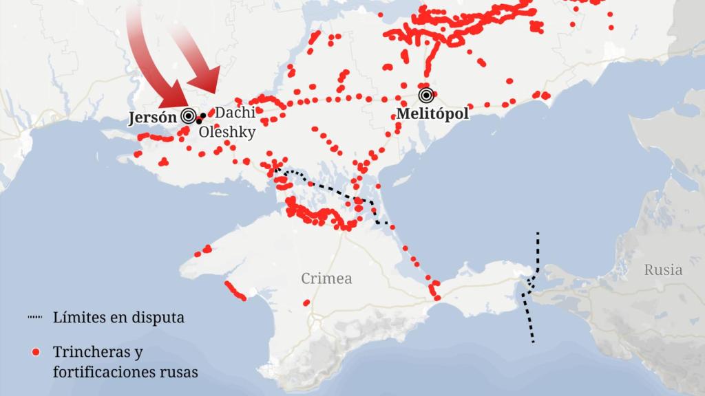 Los territorios en disputa en Ucrania.