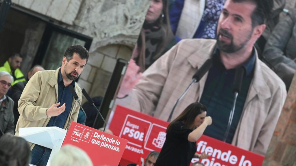 El secretario general del PSOECyL y portavoz en las Cortes de Castilla y León, Luis Tudanca, en un acto en Burgos