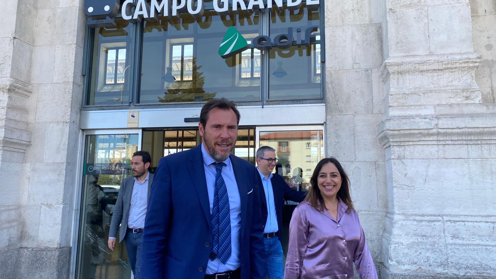 Los candidatos socialistas a la Alcaldía de Valladolid y Palencia, Óscar Puente y Miriam Andrés