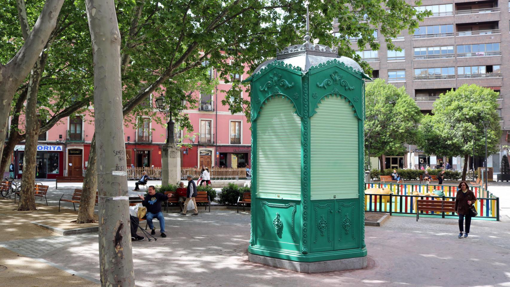 El kiosco restaurado en la Plaza de Caño Argales