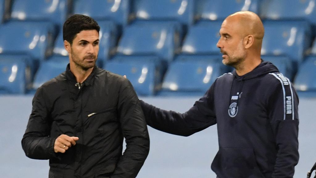 Arteta y Pep Guardiola