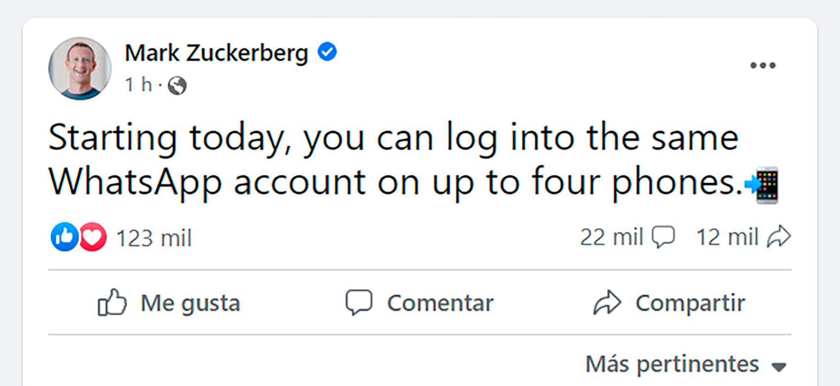 Mark Zuckerberg lo anuncia