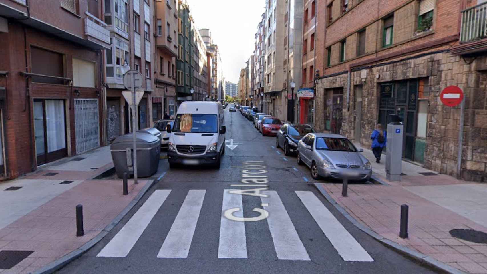 La calle Alarcón, en Gijón, el lugar donde se han producido los hechos.