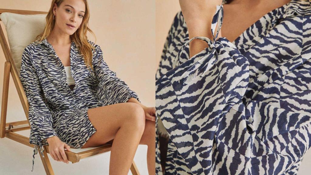 Camisola playa 100% algodón animal print (27,99 €)