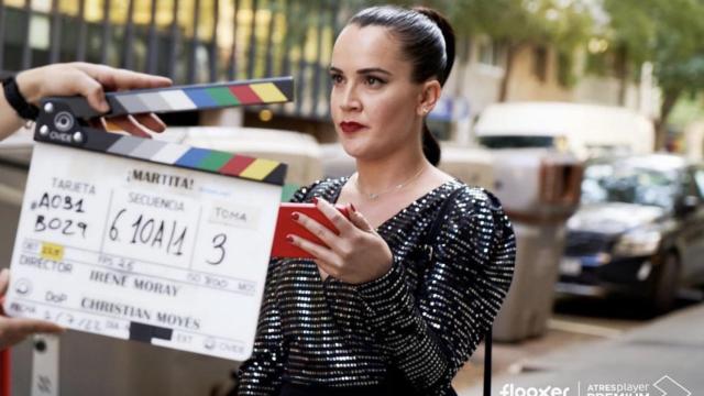 Martita de Graná, durante la grabación de la serie 'Martita'