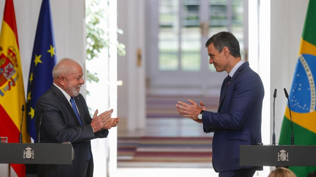 Pedro Sánchez junto a Luiz Inácio Lula da Silva el pasado miércoles en la Moncloa.