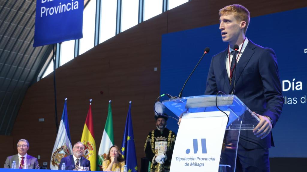 Alberto Díaz, este miércoles al recoger la Medalla de Oro de la provincia de Málaga.