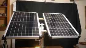 Solar tracker con las dos placas ya puestas