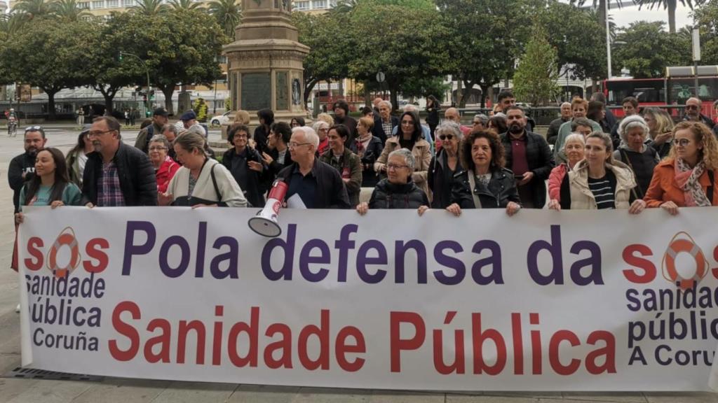 Protesta de la Plataforma SOS Sanidade Pública en A Coruña en una foto de archivo.