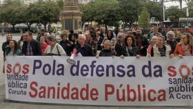 Protesta de la Plataforma SOS Sanidade Pública en A Coruña en una foto de archivo.