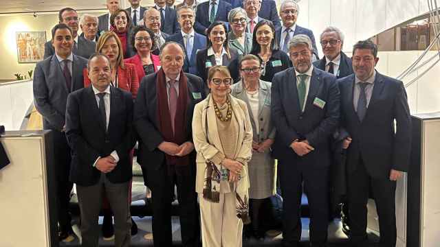 Los representantes de las Cámaras de Comercio de la Comunidad Valenciana en Bruselas.