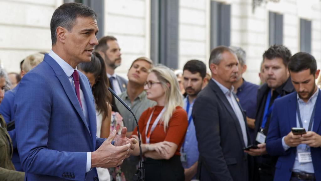 El presidente del Gobierno, Pedro Sánchez, este jueves en el Congreso de los Diputados.