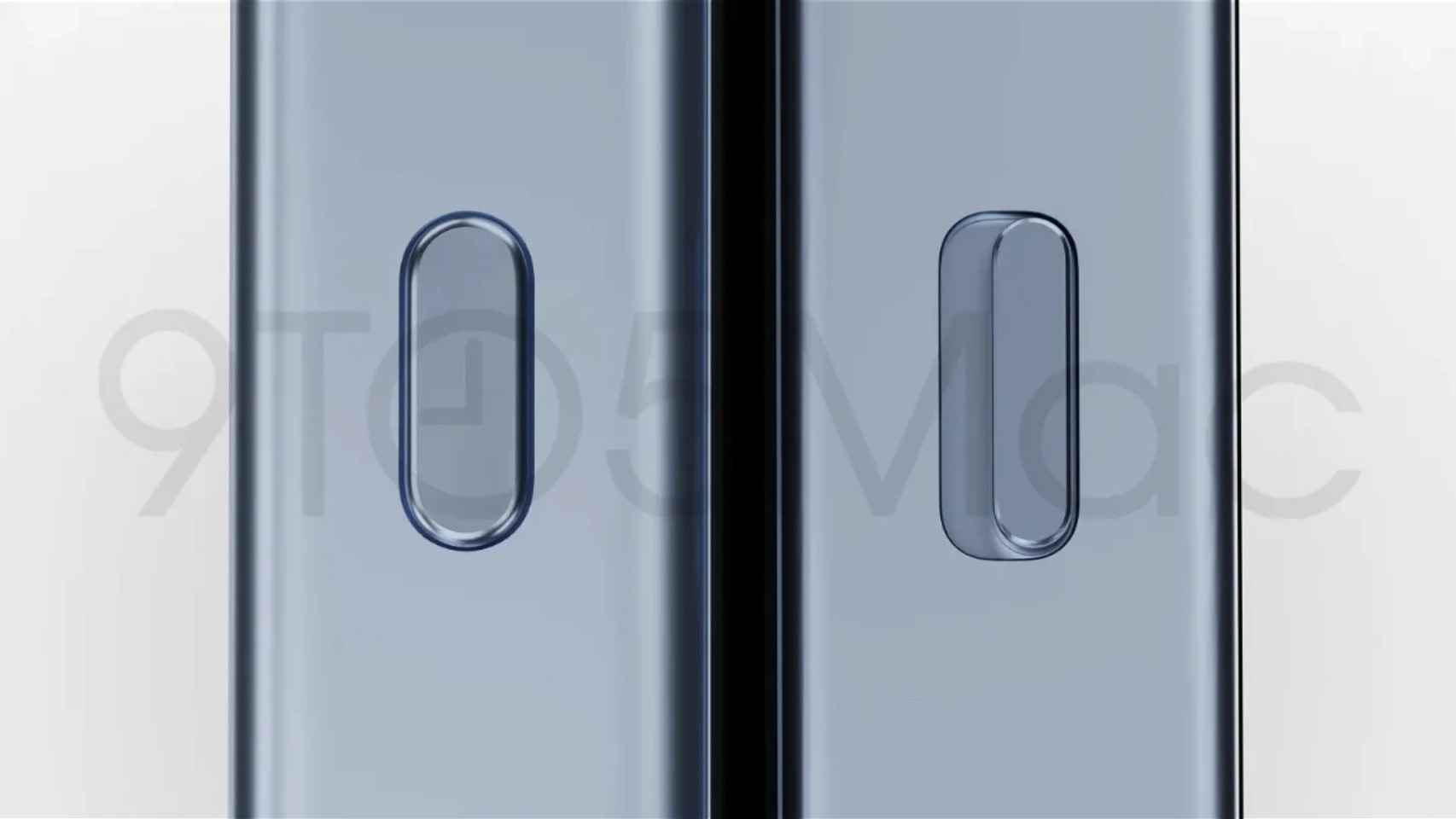 El botón de acción en el iPhone 15 Pro (izqda) y el interruptor del iPhone 14 Pro (dcha).
