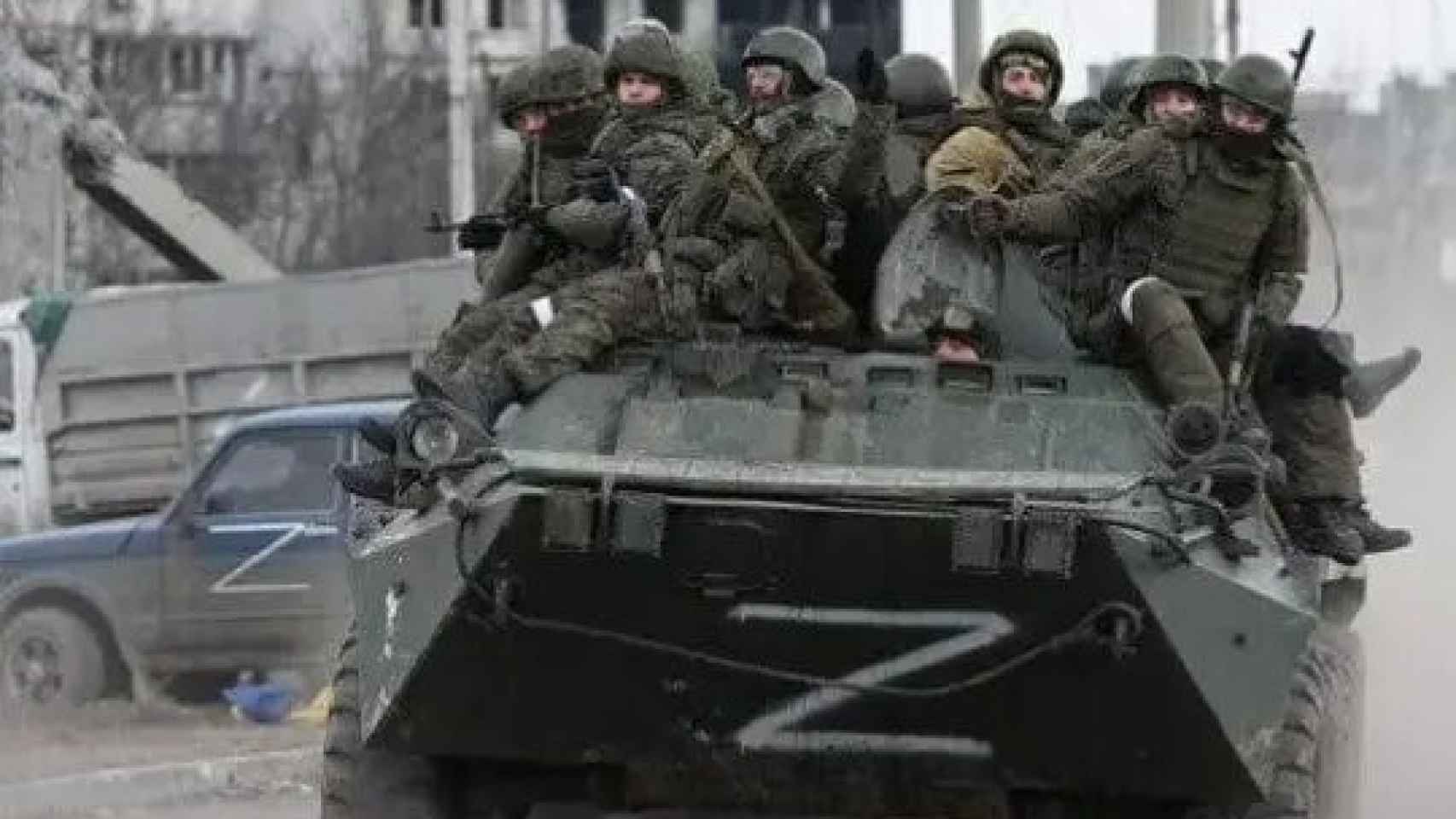 Soldados rusos en zonas ocupadas.