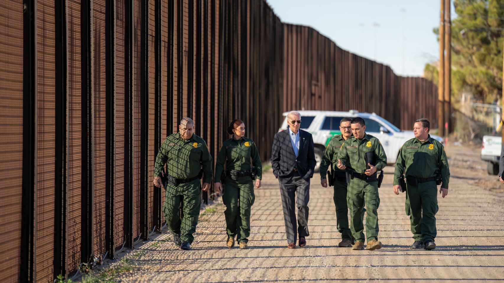 Joe Biden, presidente de EEUU, en una visita a la frontera con México.