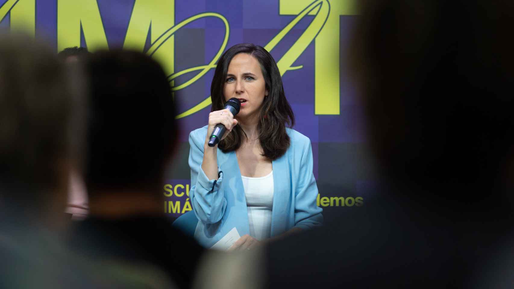 La secretaria general de Podemos y ministra de Derechos Sociales y Agenda 2030, Ione Belarra, este viernes.