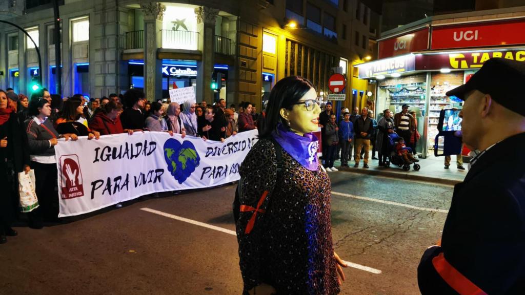 La presidenta de ATIM durante una protesta en Murcia.