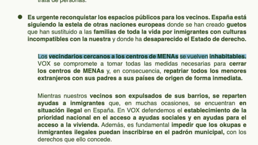 VOX con propuestas sobre MENAS para Elche.