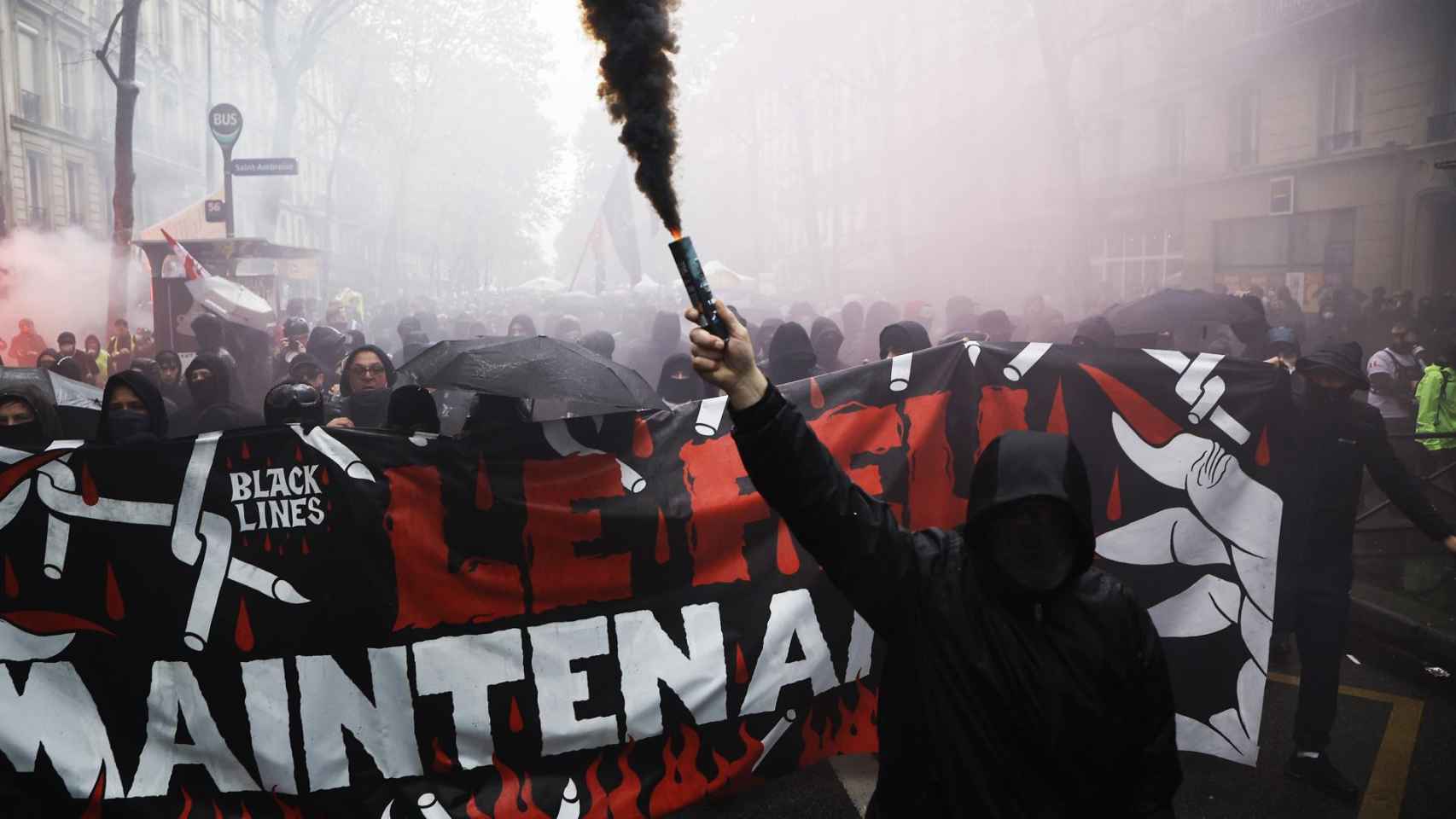 Imagen de la manifestación del 1 de mayo en París (Francia).