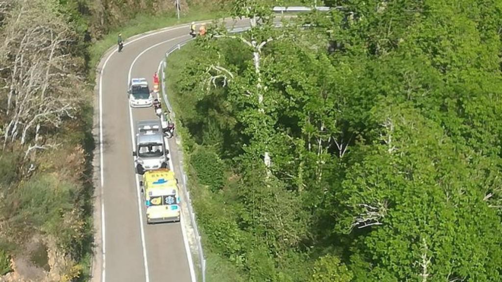 Imagen del lugar del accidente en Oseja de Sajambre