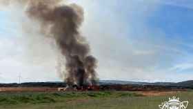 Imagen del incendio en el vertedero de Abajas