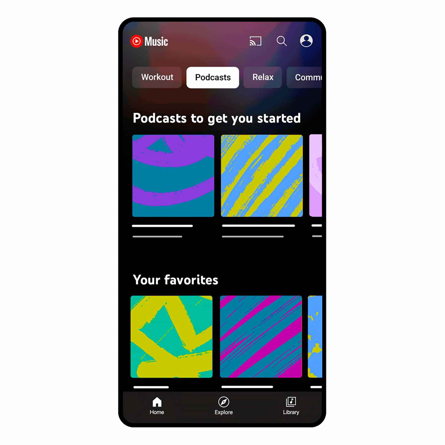 YouTube Music con podcasts