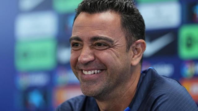 Xavi Hernández, en rueda de prensa de La Liga con el FC Barcelona