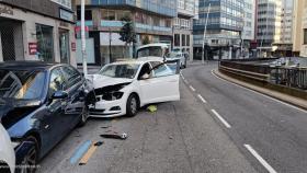 El accidente producido esta mañana en A Coruña.