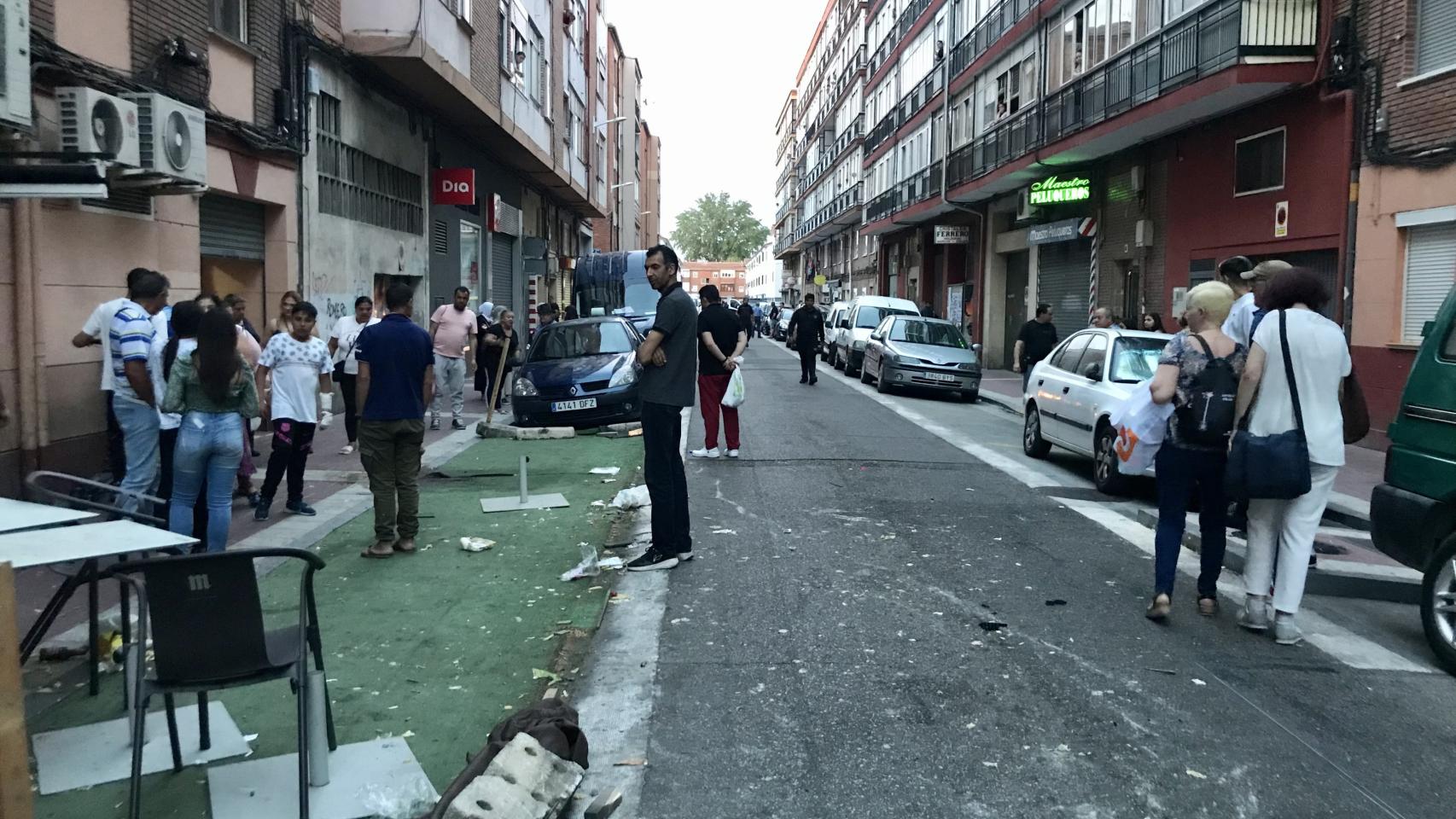 Imagen de la terraza del Bar Ávila, en la que se ha producido el atropello.