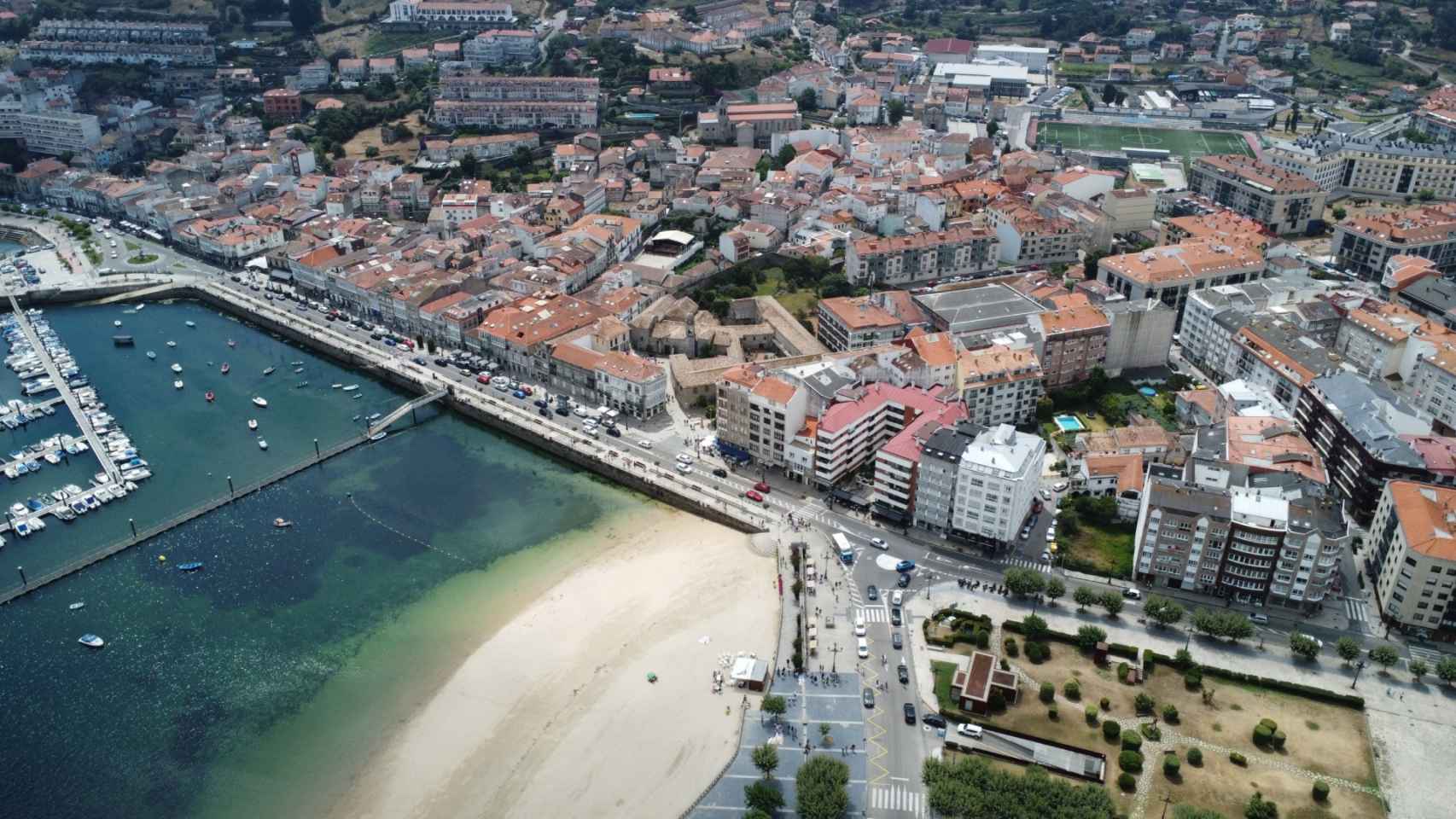 Vista aérea de Baiona.